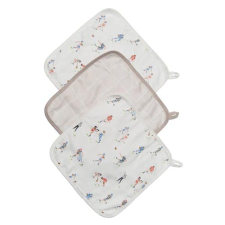 Loulou Lollipop Deluxe Washcloth 3 Pack - Football WASHFTB 825754027031