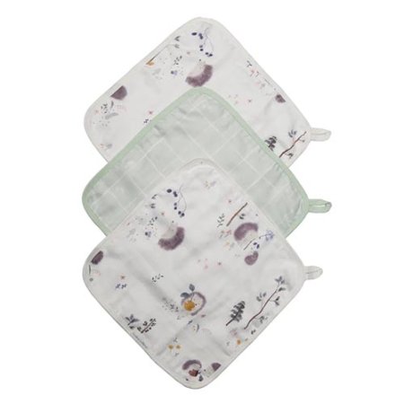 Loulou Lollipop Deluxe Washcloth 3 Pack - Hedgehogs WASHHGH 825754027093