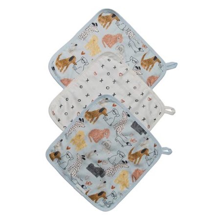 Loulou Lollipop Deluxe Washcloth 3 Pack - Honey Puppies WASHHNP 825754027154