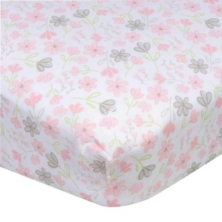 Gerber Fitted Crib Sheet - Flowers GCW10100 13618220715 Tjskids.com