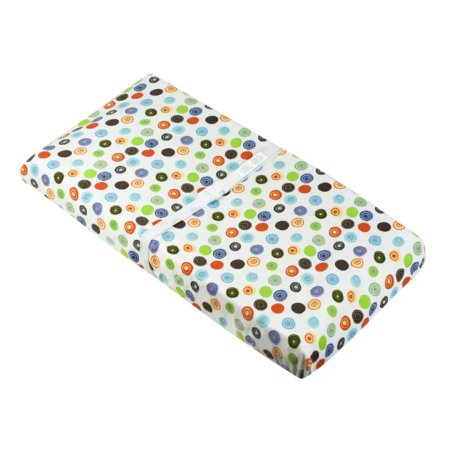 Kushies	Flannel Change Pad - White Crazy Circles P210-C20	64408605090 Tjskids.com