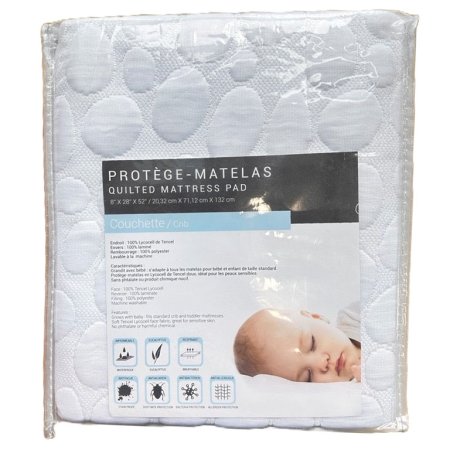 Pebble Puff Crib Mattress Pad - White