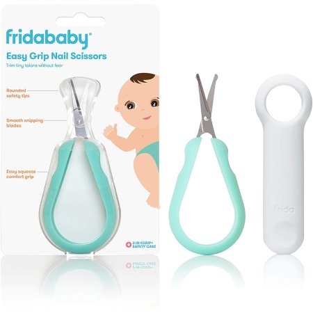 Easy Grip Nail Scissors by Frida Baby Grooming Essentials Safe for Infant Newborn Toddler Nails