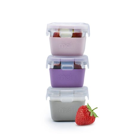 Melii Glass Container with Silicone Sleeve - Pink 25oz	16960 790693169602 Tjskids.com