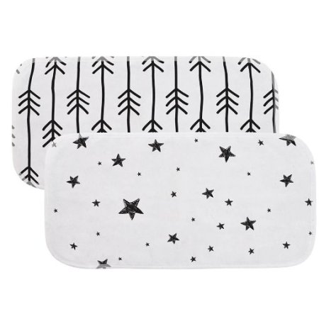 Burp Pad 2 Pack - Black White One Direction/Star