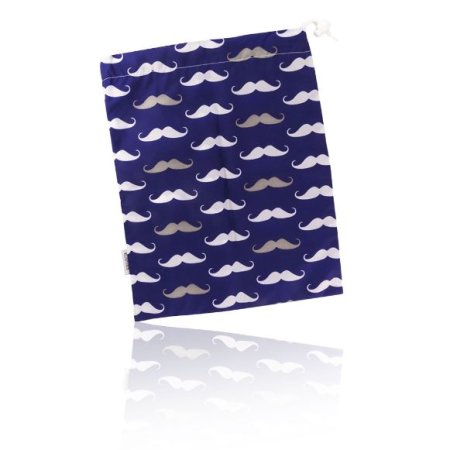 Waterproof Wet Bag - Navy Mustache