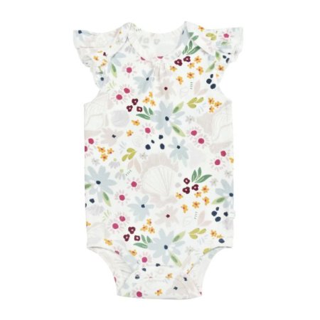 Girls Bodysuit in Tencel - Shell Floral 0 - 3 months