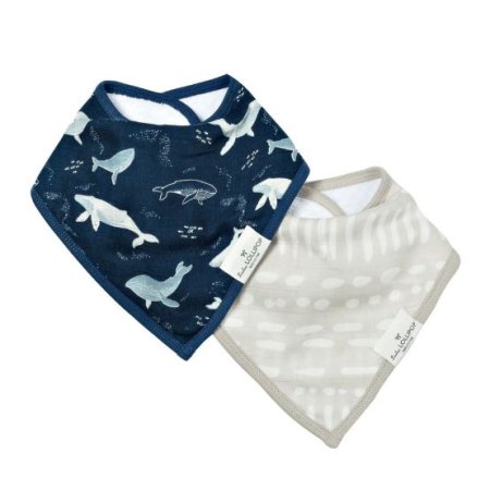 Luxe Muslin 2 Pack Bib Set - Blue Whales