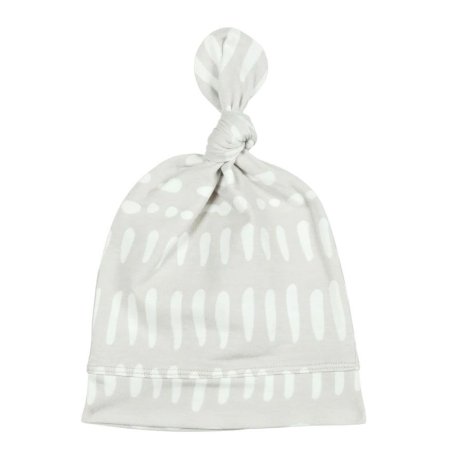 Top Knot Beanie Tencel - Grey Mudcloth 0 - 6 months
