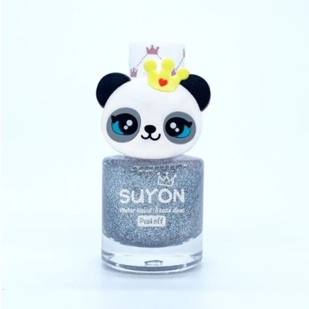 Peel Off Nail Glitter Silver with Panda Ring