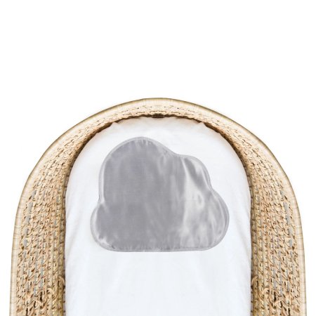 Kushies Flannel Bassinet Sheet with Satin Cloud White