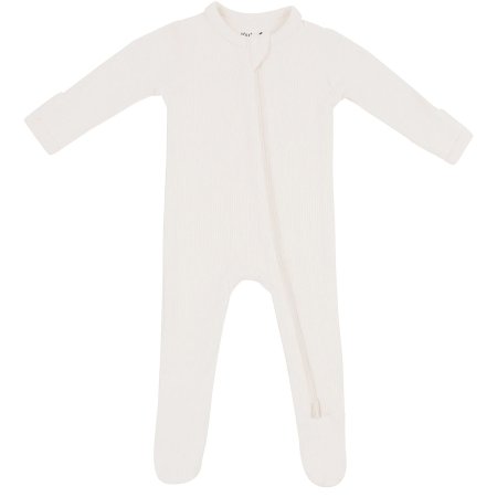 Kyte Baby Ribbed Zipper Footie in Oat 12 - 16 Months