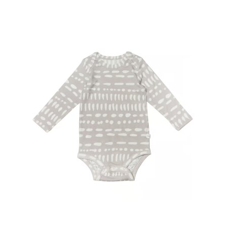 Long Sleeve Bodysuit In Tencel - Grey Mudcloth