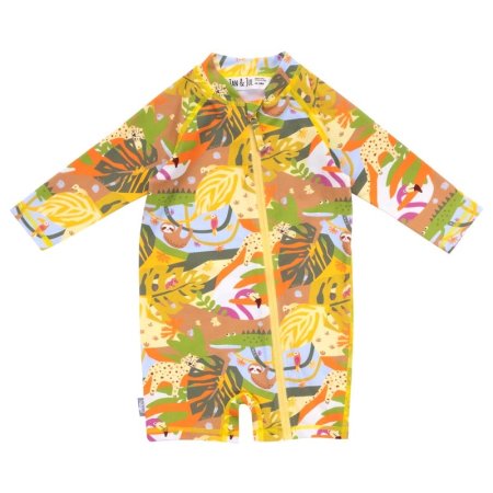 Jan & Jul Long Sleeve One Piece Uv Jumpsuit Jungle Friends