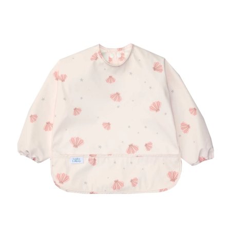 Loulou Lollipop Long Sleeve Waterproof Bib - Seashells	LSBIBSSH 825754046230 Tjskids.com