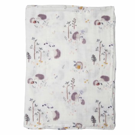 Loulou Lollipop Muslin Swaddle Blanket - Hedgehogs