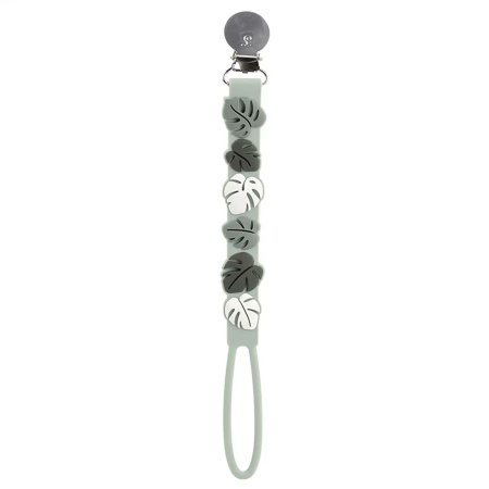 Loulou Lollipop Silicone Pacifier Clip - Beadless Monstera