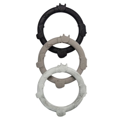 Teething Ring Set - Grey