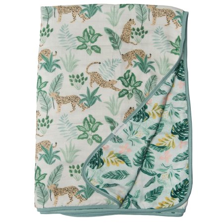 Loulou Lollipop Muslin Quilt Blanket - Tropical Jungle	QTTPJ 825754027369 Tjskids.com