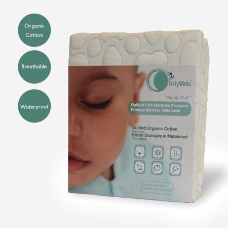 Quilted Crib Mattress Protector - Organic Cotton