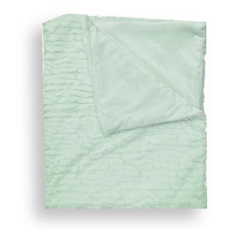 Piccolo Bambino Double Layer Feathered Faux Fur Blanket - Green