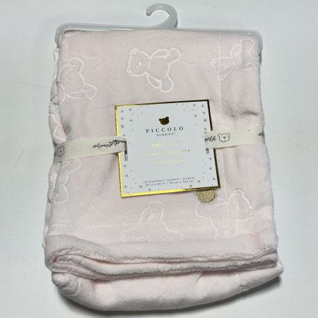 Piccolo Bambino Embossed Plush Blanket - Pink
