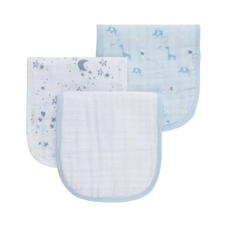 Muslin Burp Cloth 3 Pack - Blue