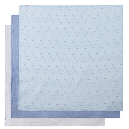Muslin Swaddle 3 Pack - Blue