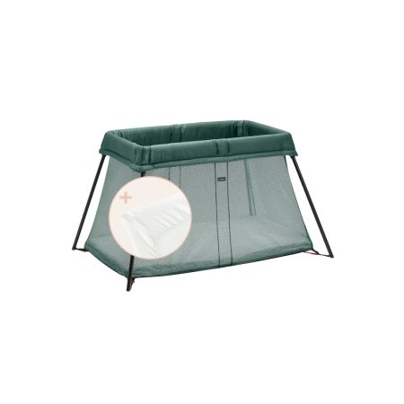 BabyBjorn Play Yard Dark Green with Fitted Sheet	640003CA 810047570165 Tjskids.com