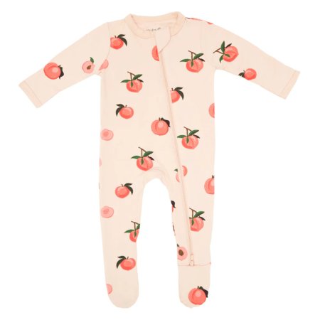 Kyte Baby Printed Zippered Footie - Peach Tjskids.com
