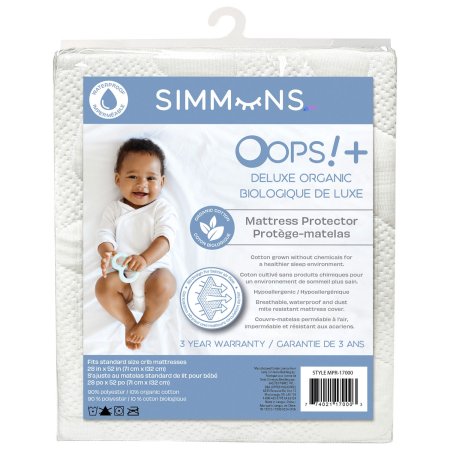 Simmons OOPS Deluxe Organic Waterproof Crib Mattress Protector