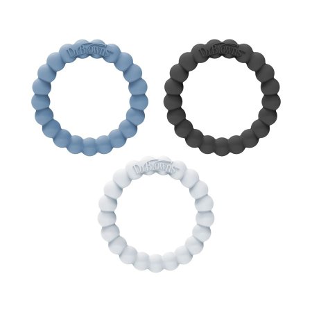Beaded teether Rings - Blue/Black/Light Blue