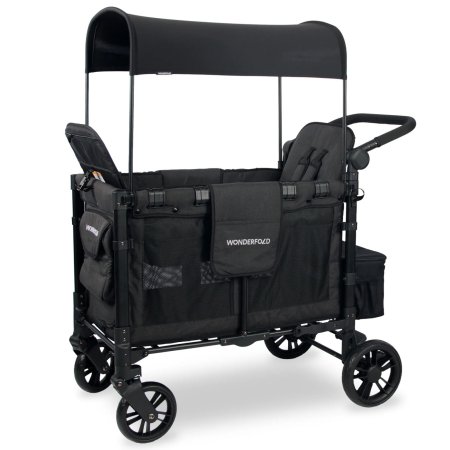 Wonderfold W2 ELITE Double Stroller  - Volcanic Black