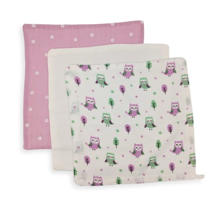 Zappy Zebra Muslin Wash Cloth Set - Lilac - 3 pack