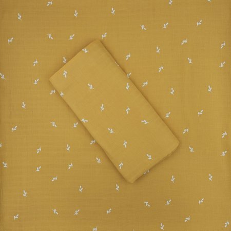 Zappy Zebra Muslin Swaddle - Yellow Ochre