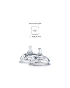 Silicone Nipples Two-Pack 2 Hole Medium Flow (3-6 Months)