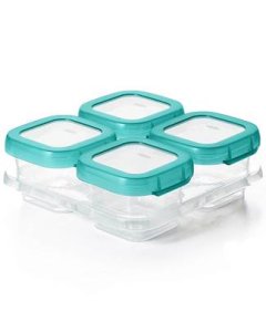 Baby Blocks Freezer Storage Containers 4 oz Set Teal
