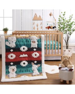 Kushies Flannel Crib Sheet Blue