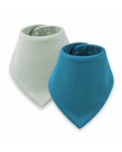 Tiny Twinkle	Kaffle Bandana Bib 2 Pack - Blue/Light Blue	TT1003 810158515055 Tjskids.com