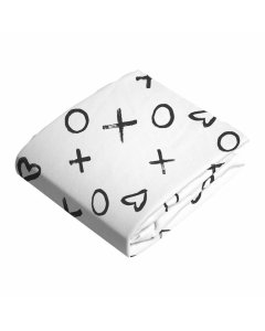 Flannel Crib Sheet - Xo Black N White