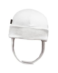 Baby Cap with Ear Flaps - White 