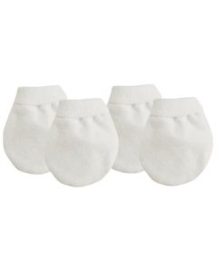 Organic Jersey Mitten - White 