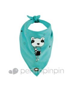 Cotton Drool Bandana Bib Aqua Panda 601A