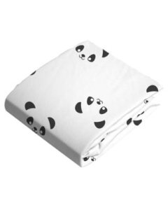 Flannel Cradle N Change Pad Sheet - Pandas Black & White