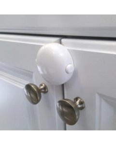 Adhesive Double Door Lock - White
