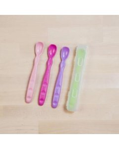 4 Pack Infant Spoons With Travel Case - Butterfly