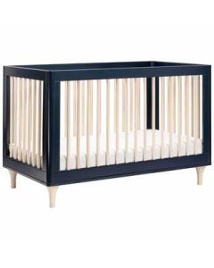Lolly 3 in 1 Crib with Toddler Rail - Navy Washed Natural