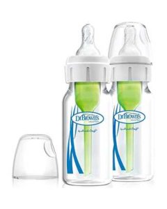 Options Narrow Neck Glass Bottle 4oz 2 Pack