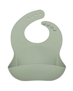 Silicone Bib - Silver Sage