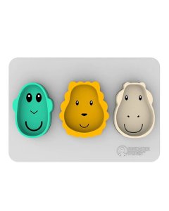 Animal Snack Mat - Cool Gray